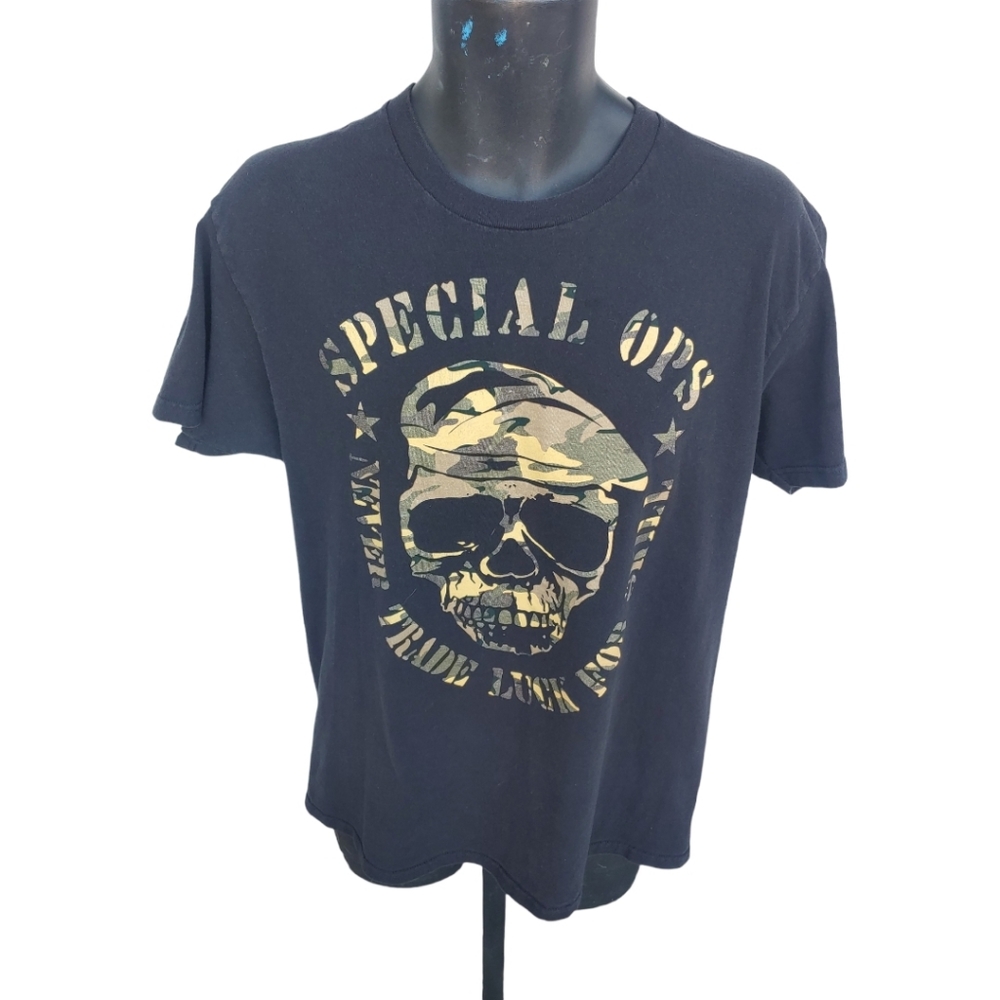 Special Ops Green Beret Men's Large Black Short Sleeve Classic Fit Tee shirt
